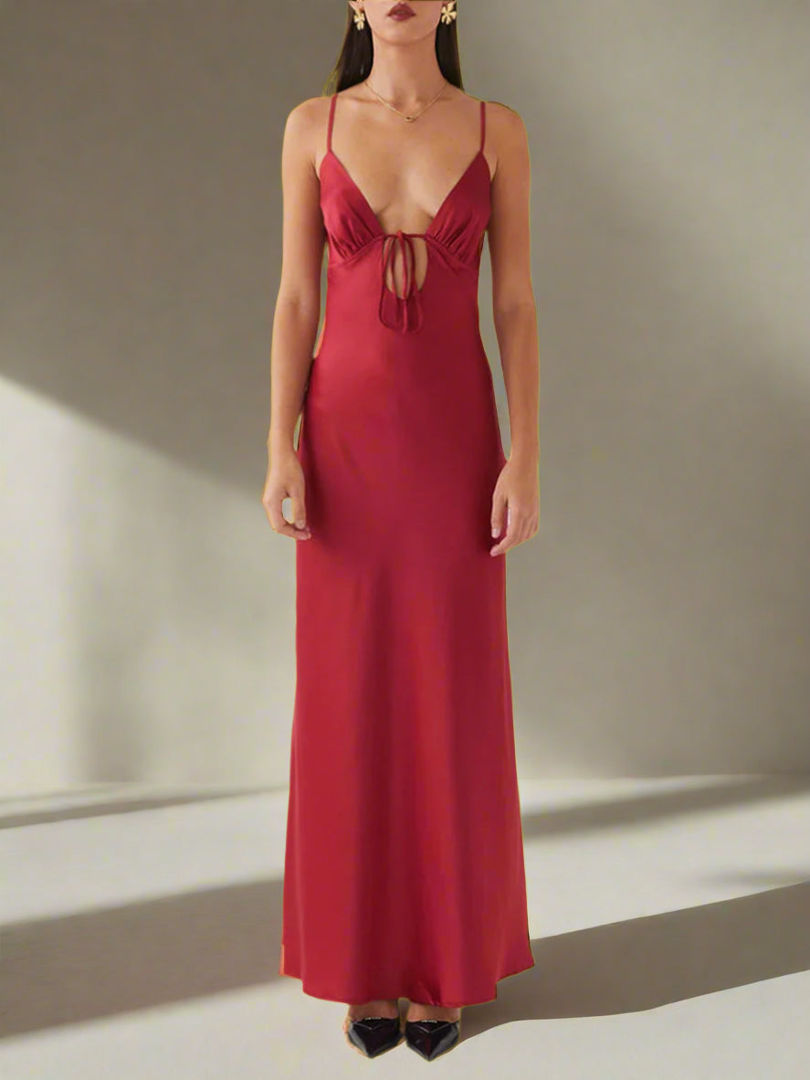 שמלת סאטן מקסי-Leanna