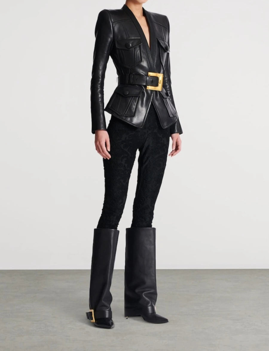 סדרת ROTEM – ז׳קט עור רטרו מחויט