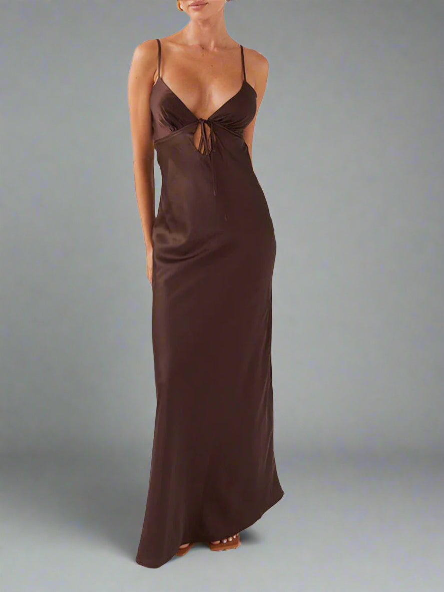 שמלת סאטן מקסי-Leanna