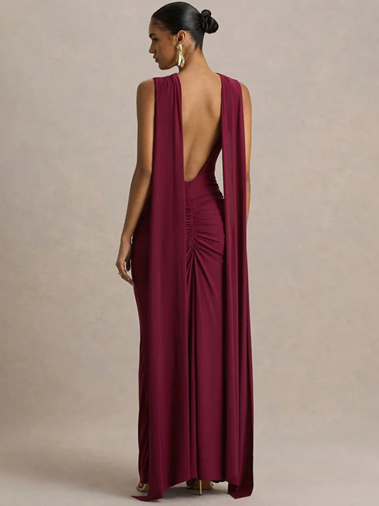 סדרת ROTEM – שמלת מקסי עם גב פתוח